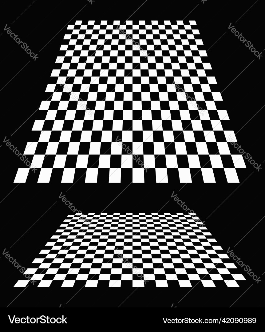 3d chessboard checkerboard pattern in perspective 3d chessboard checkerboard pattern in perspective vector image