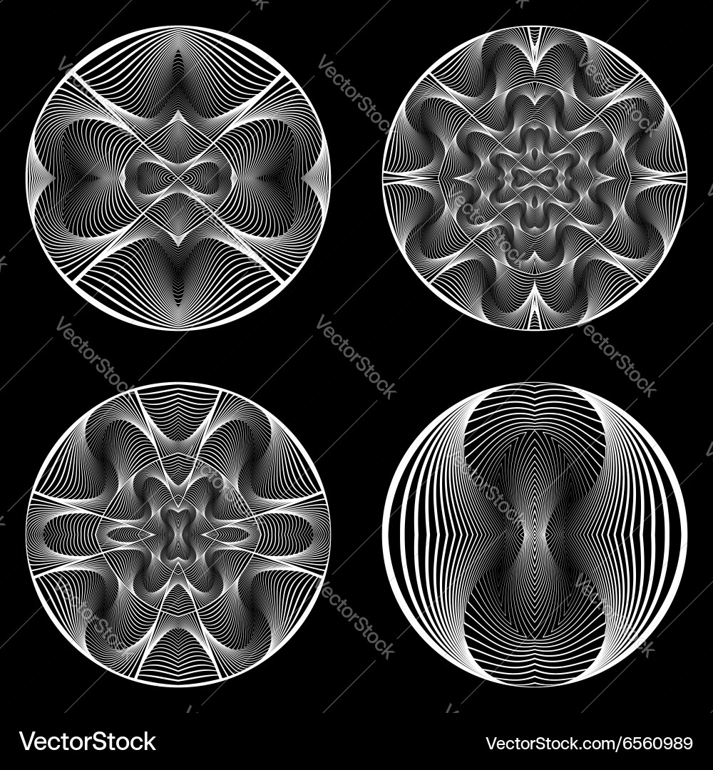 A set of design circle elements vector image