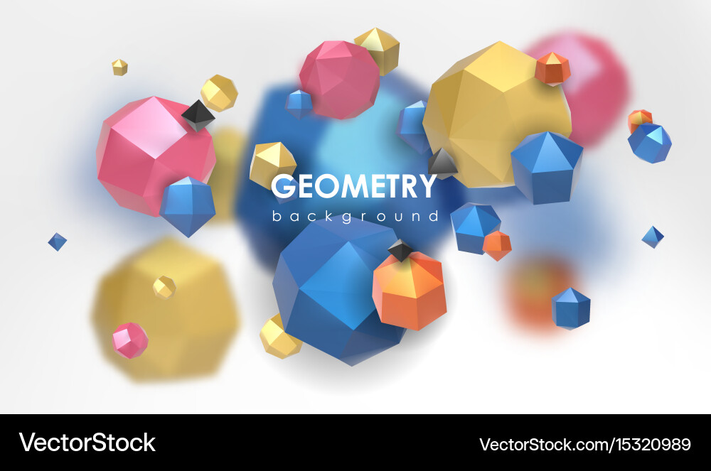 Abstract poligonal background 3d render vector image