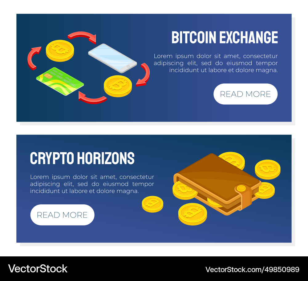 Bitcoin and crypto currency banner design – Royalty-Free Vector |  VectorStock