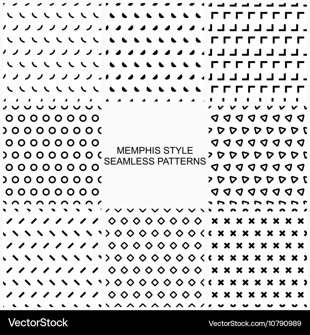 Collection of simple seamless geometric patterns Vector Image