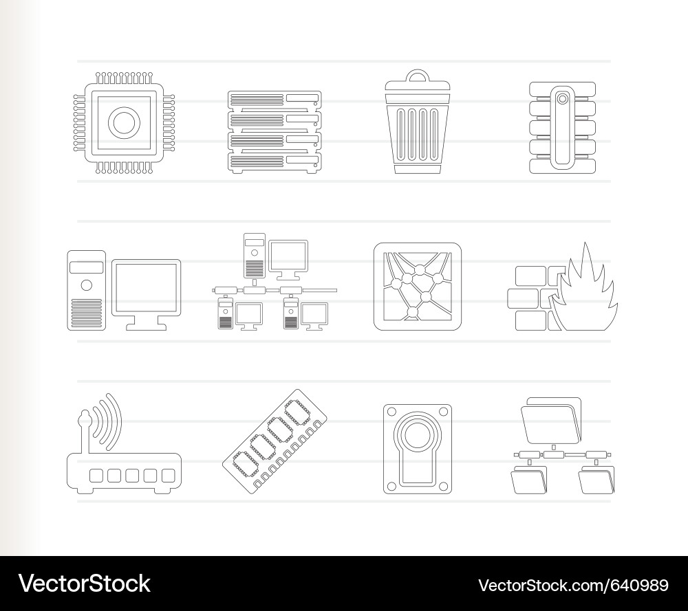 Computer and website icons vector image