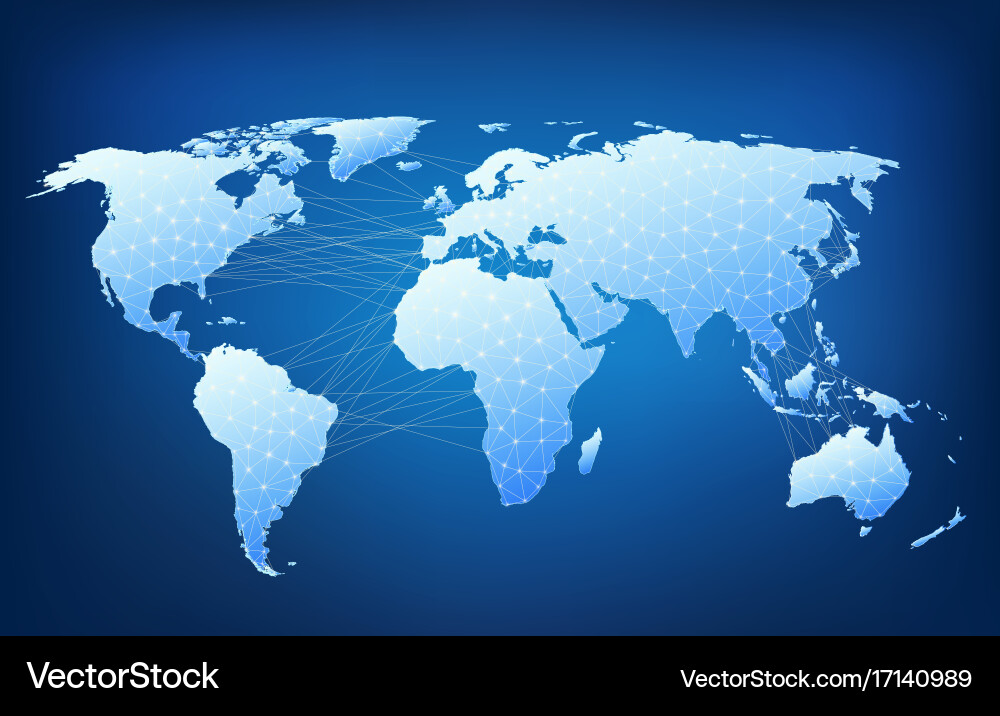Connected World Map vector image