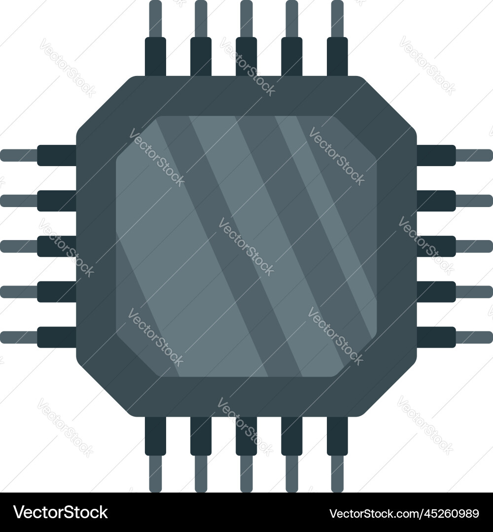 Data cpu icon flat digital computer Data cpu icon flat digital computer vector image