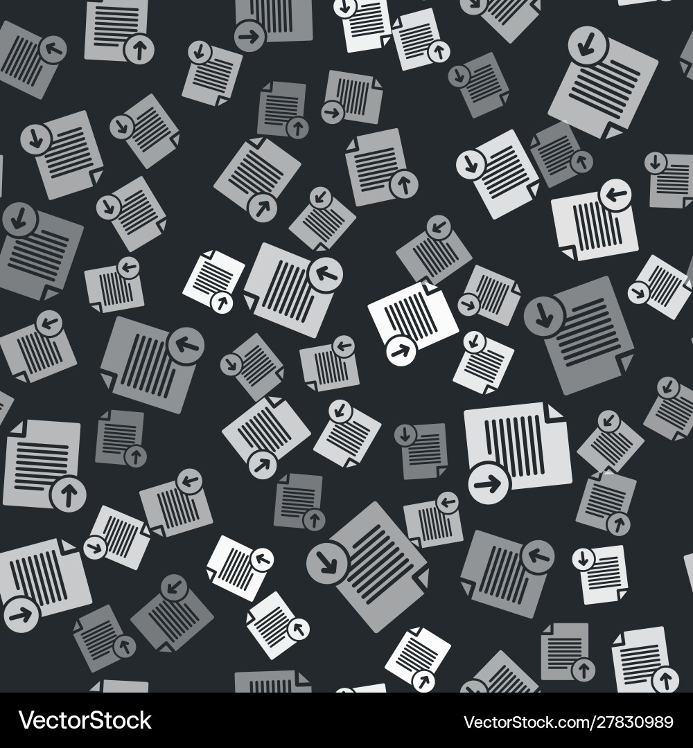 Grey upload file icon isolated seamless pattern Grey upload file icon isolated seamless pattern vector image