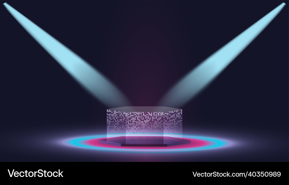Hexagon digitales Podium des zukünftigen Konzepts 3d Vektorbild