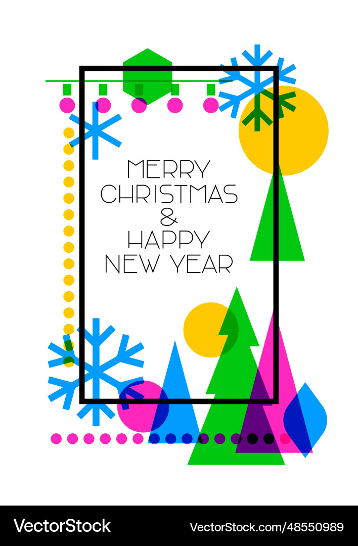 Merry christmas and happy new year greeting card Merry christmas and happy new year greeting card vector image