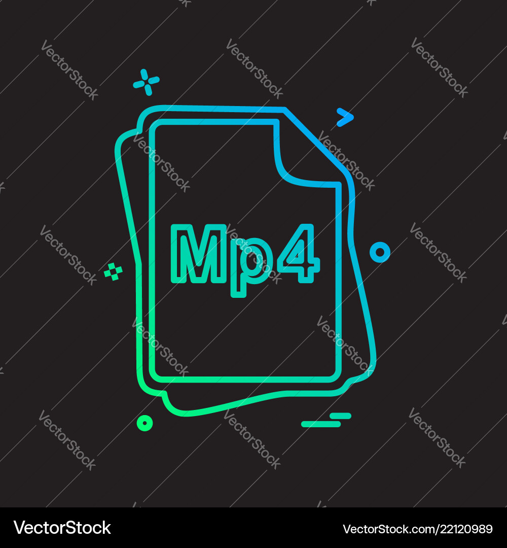 Mp4 file type icon design Mp4 file type icon design vector image