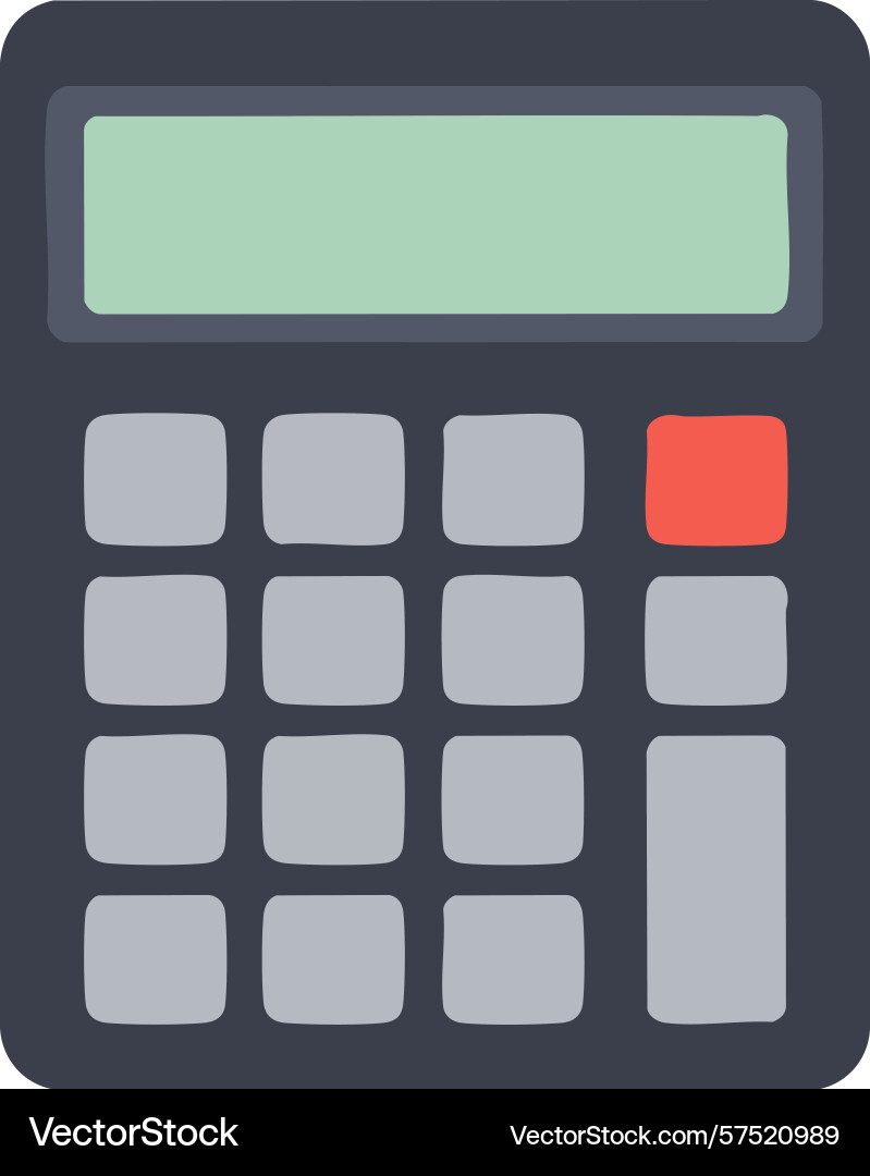 Recheneinrichtung mit numerischer Tastatur und Anzeige vektorbild
