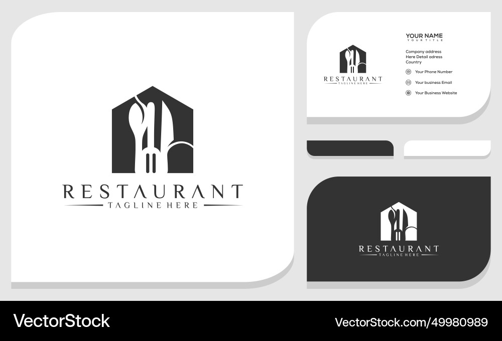 Restaurant-Logo mit Löffel und Gabel-Symbol Restaurant-Logo mit Löffel und Gabel-Symbol vektorbild