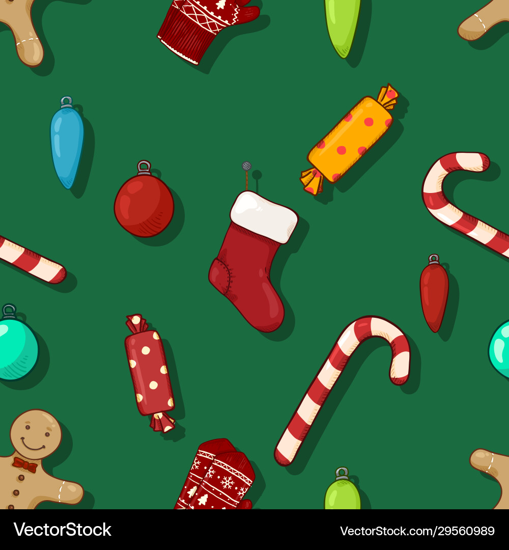 Seamless pattern background with cartoon vector image