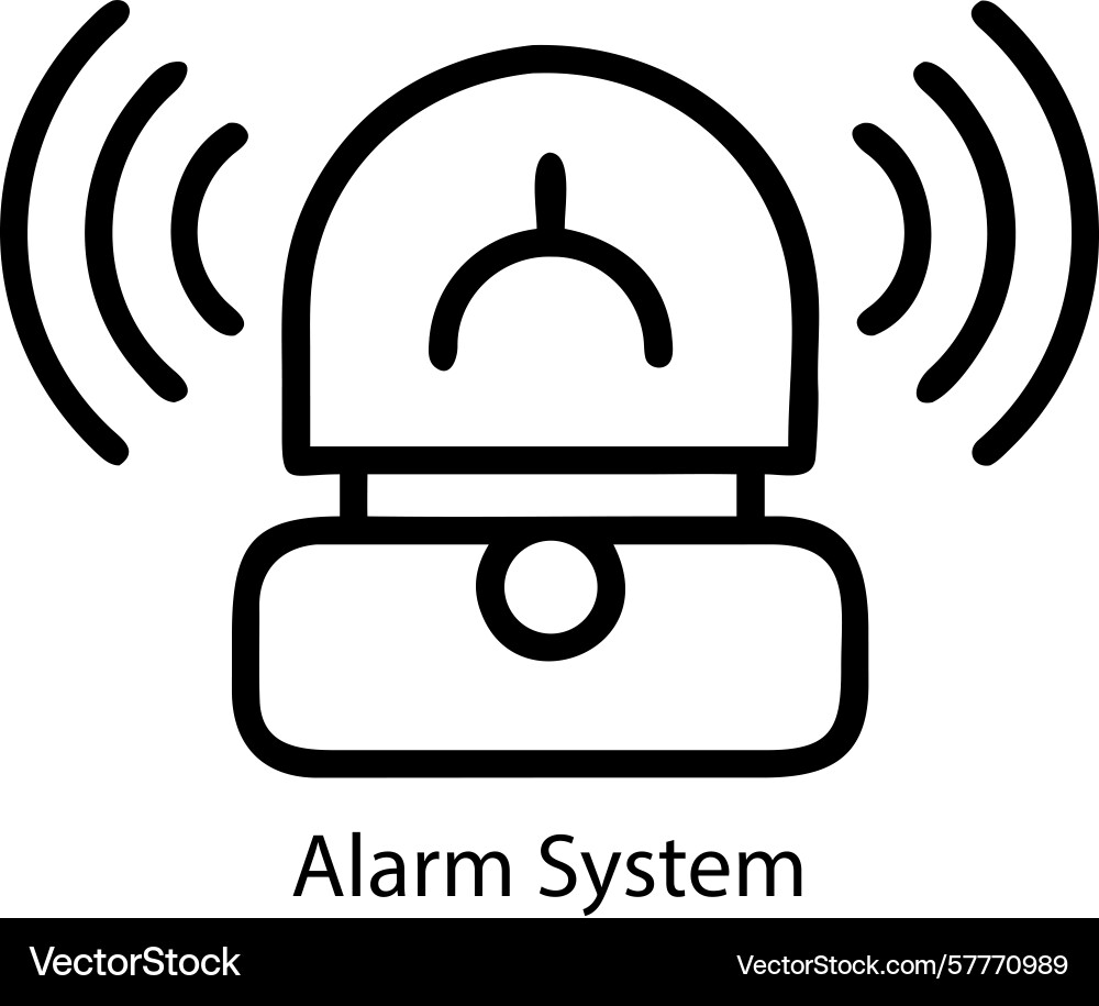 Security system icon with warning light and siren Security system icon with warning light and siren Vector Image