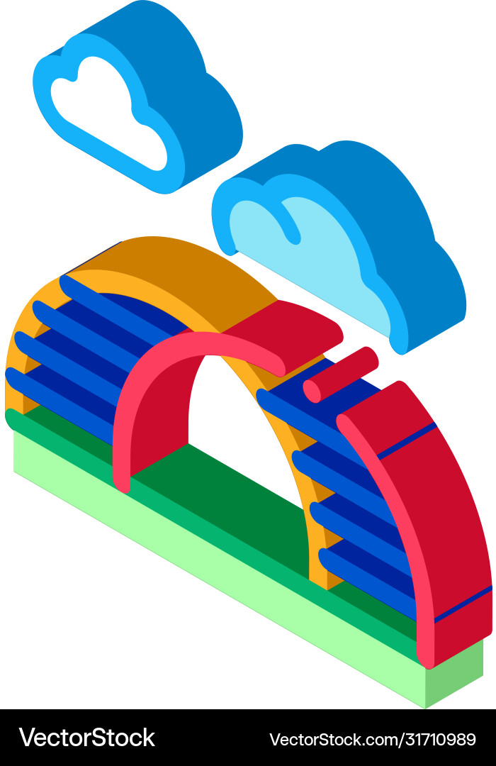 Semicircular Hill Leiter Regenbogen isometric icon Semicircular Hill Leiter Regenbogen isometric icon Vektorbild