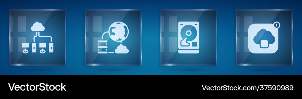 Set computer network cloud connection Set computer network cloud connection vector image