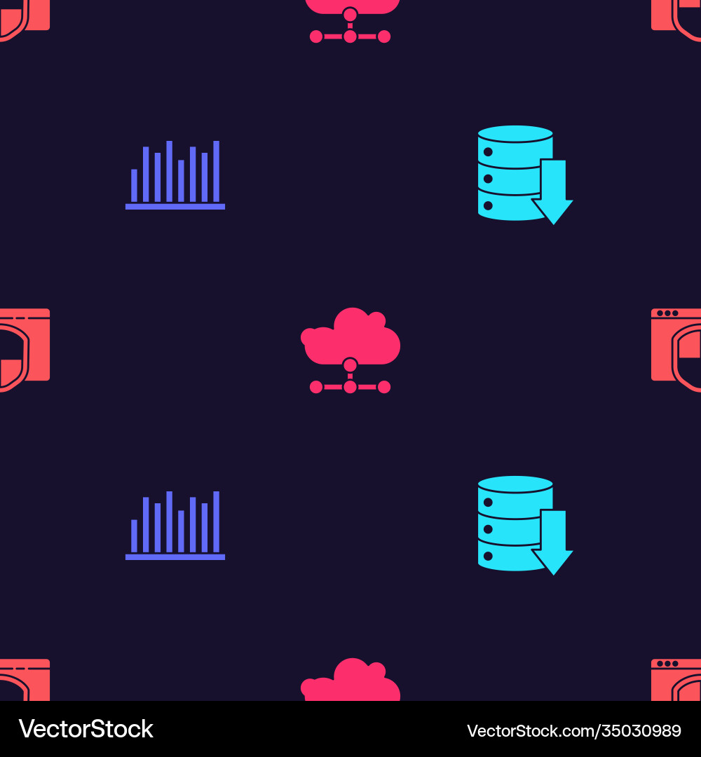 Set server data web hosting pie chart Set server data web hosting pie chart vector image
