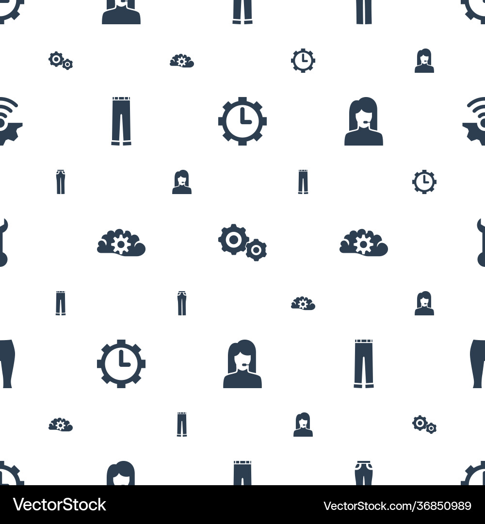 Technical icons pattern seamless white background vector image