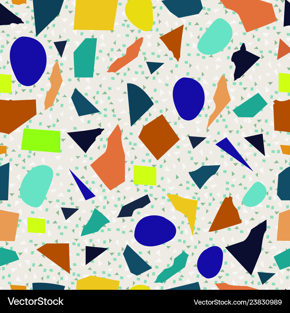 Terrazzo seamless pattern colorful patterned Vector Image