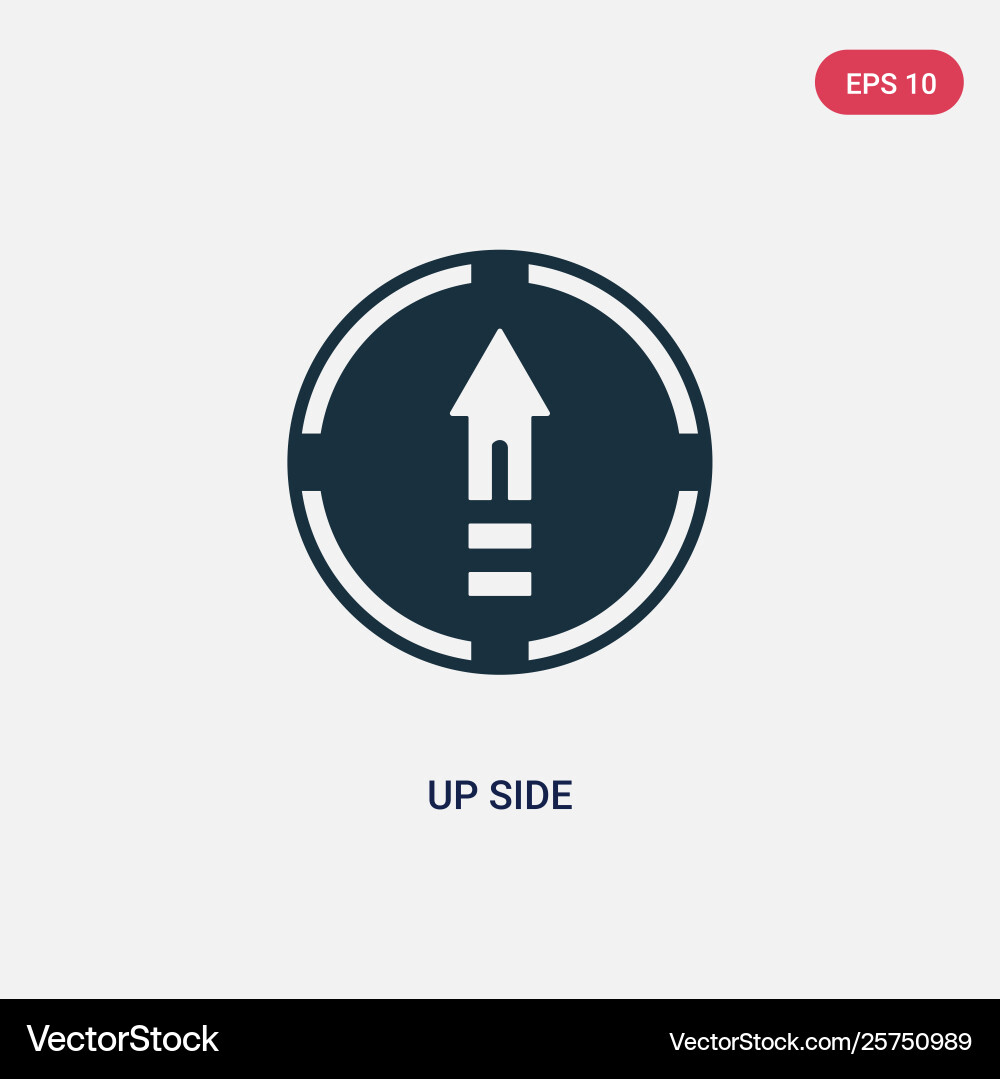 Two color up side icon from user interface vector image