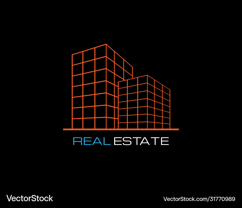 Unique logo real estate building and cityscapes Unique logo real estate building and cityscapes vector image