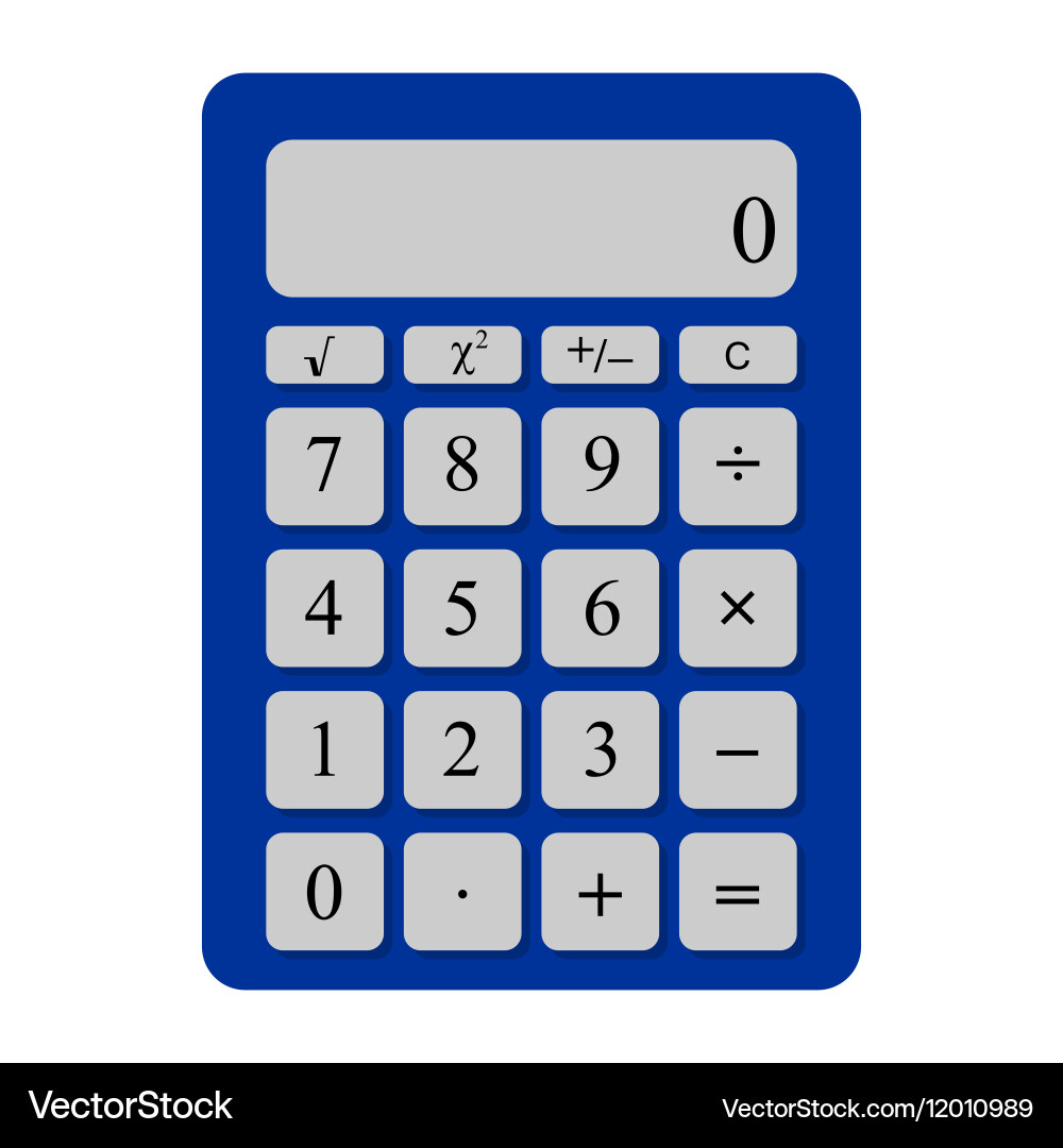 Universal calculator with the gray buttons vector image