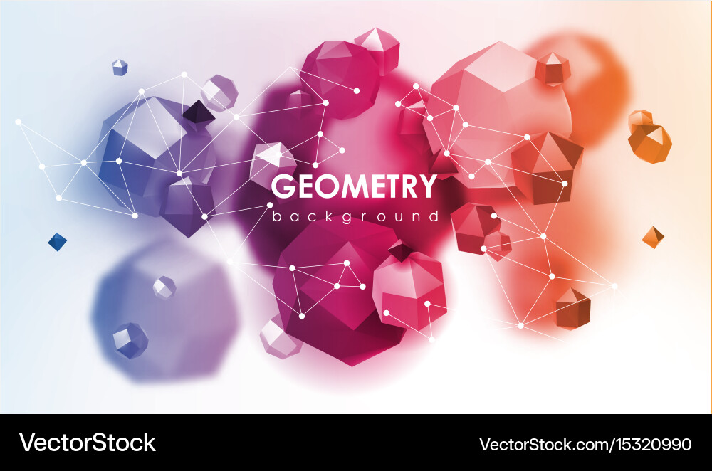 Abstract poligonal background 3d render vector image