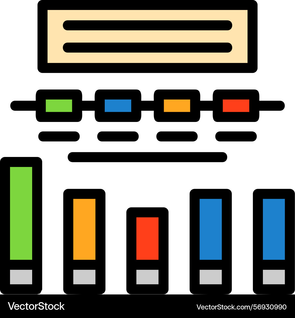 Bar chart line filled style icon design Vector Image