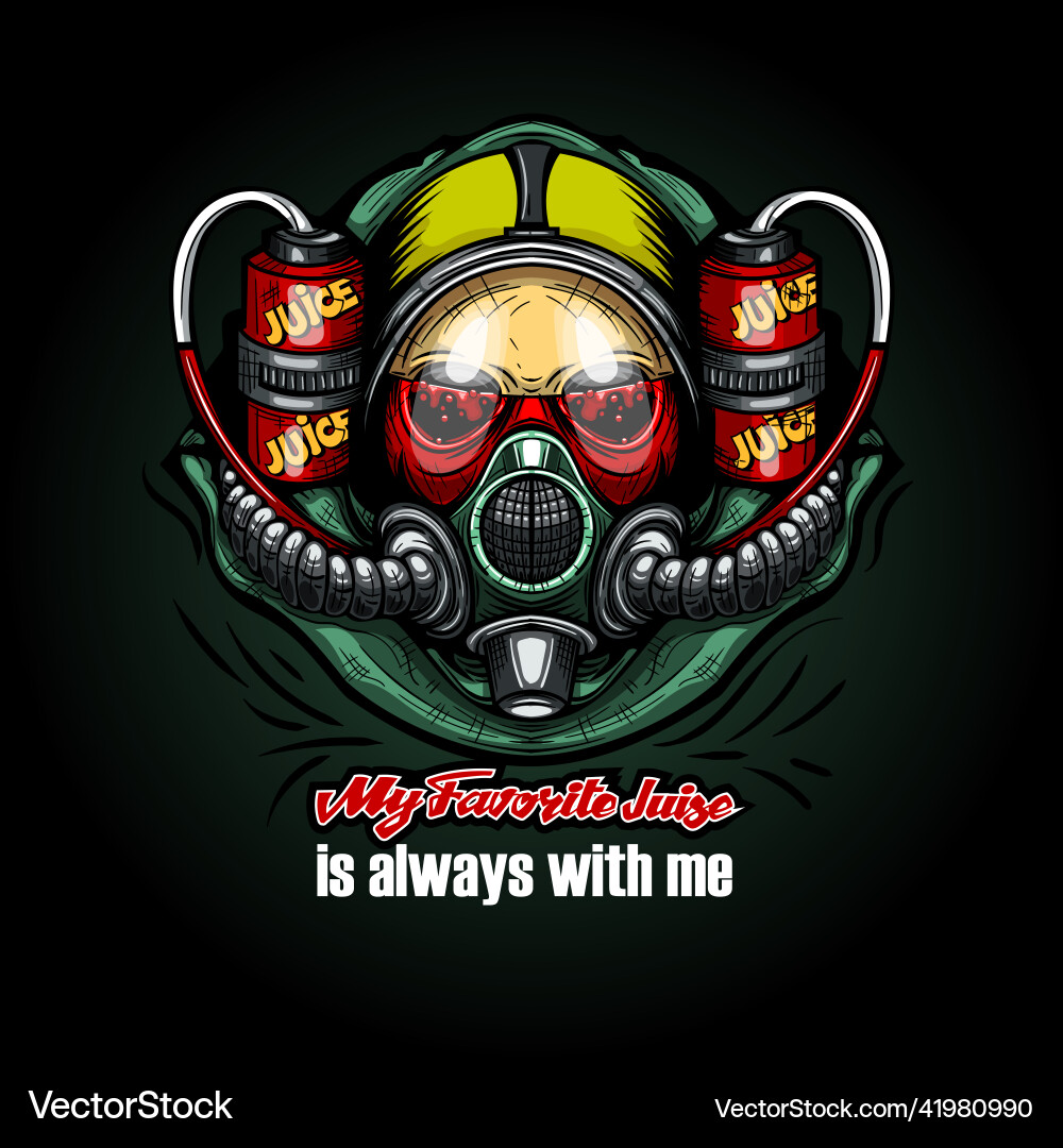 Bio mask with text my favorite juice Vector Image