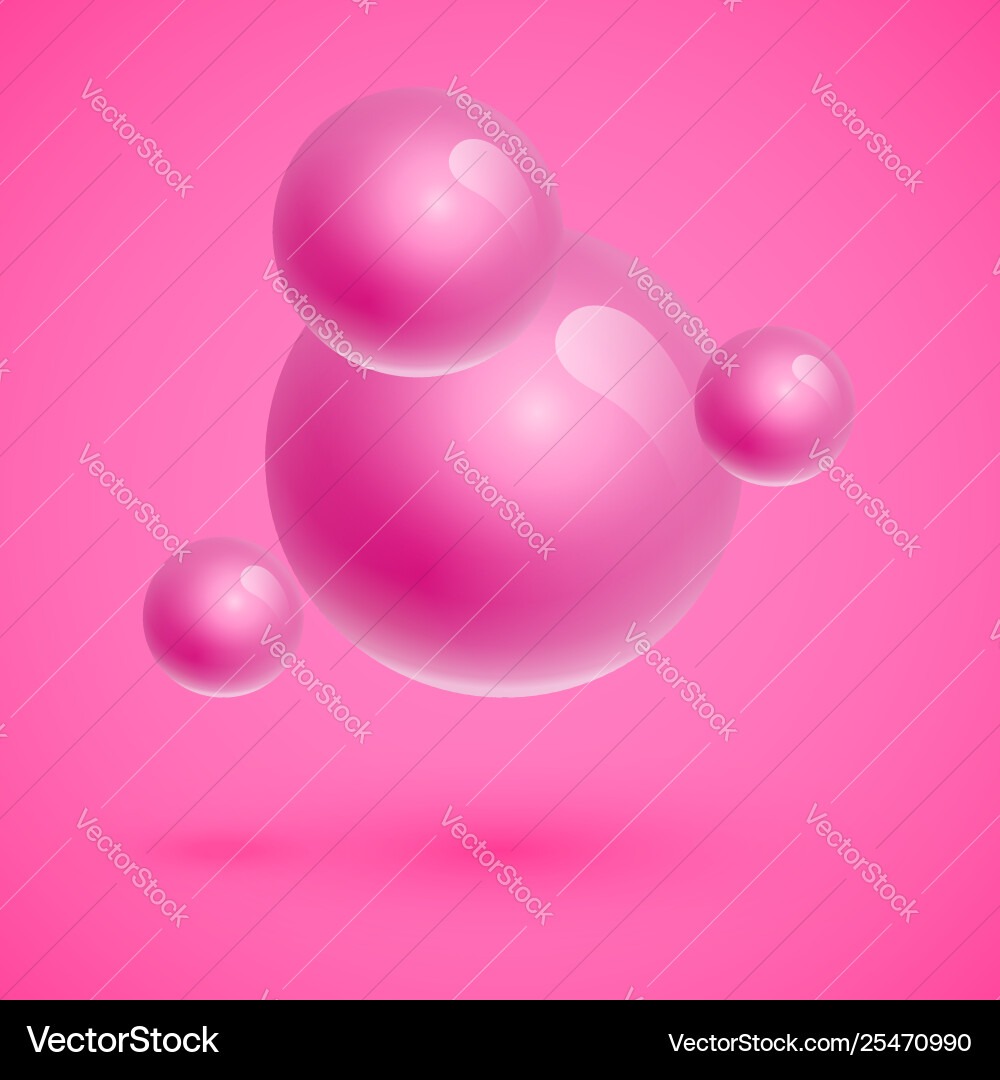 Colorful spheres floating realistic Vector Image