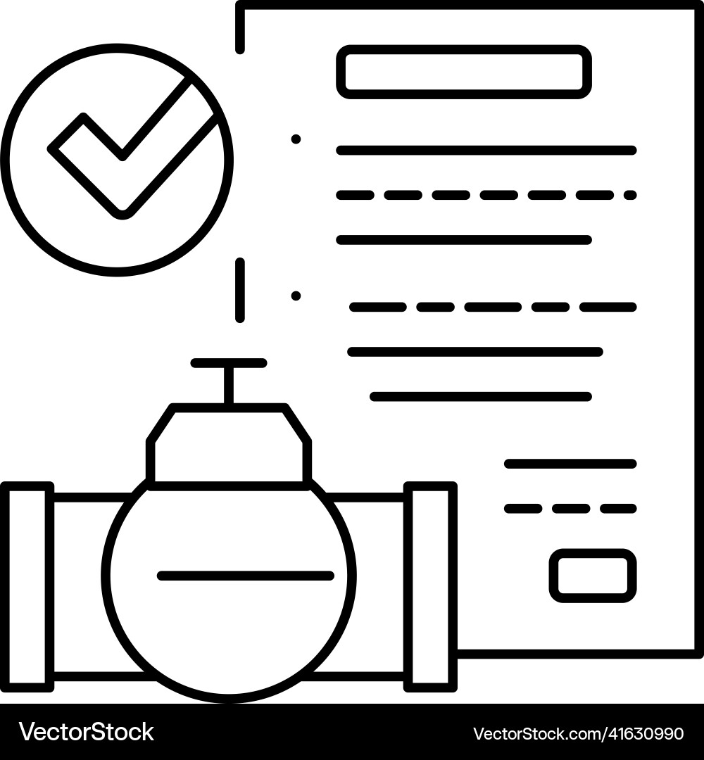 Contract pipeline construction service line icon Vector Image