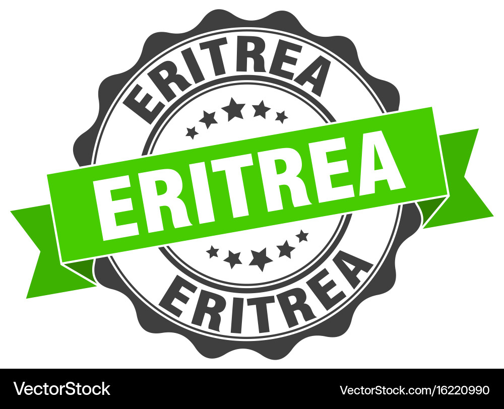 Eritrea round ribbon seal Vector Image