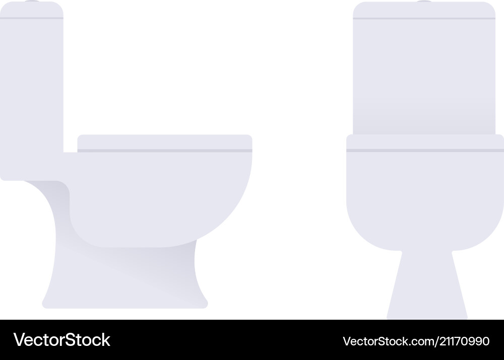 Flache Toilette in Profil und Gesicht Flache Toilette in Profil und Gesicht vektorbild