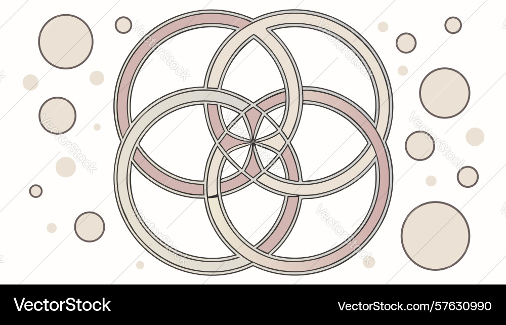 Interlocking circles abstract pattern design vector image
