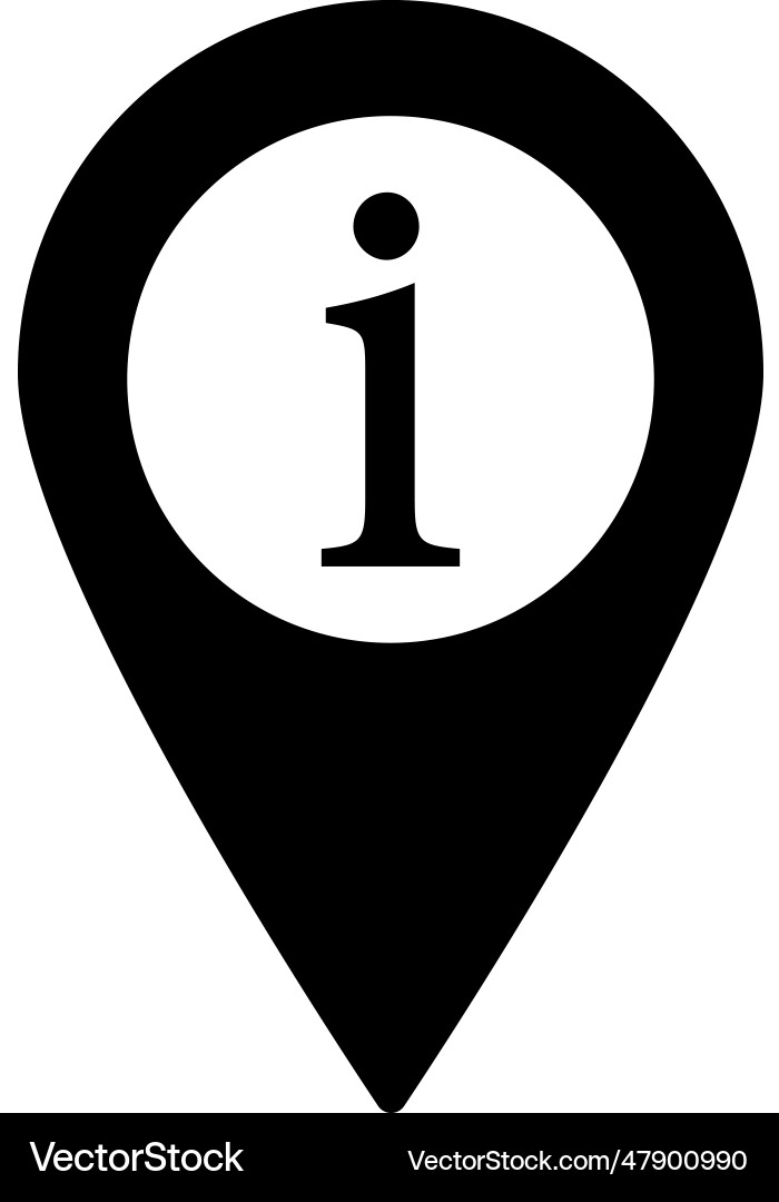 Map pointer with information icon Map pointer with information icon vector image