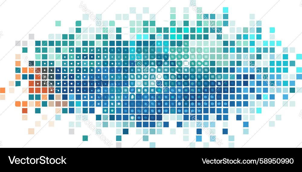 Pixel Cloud Data Stream Vector Image
