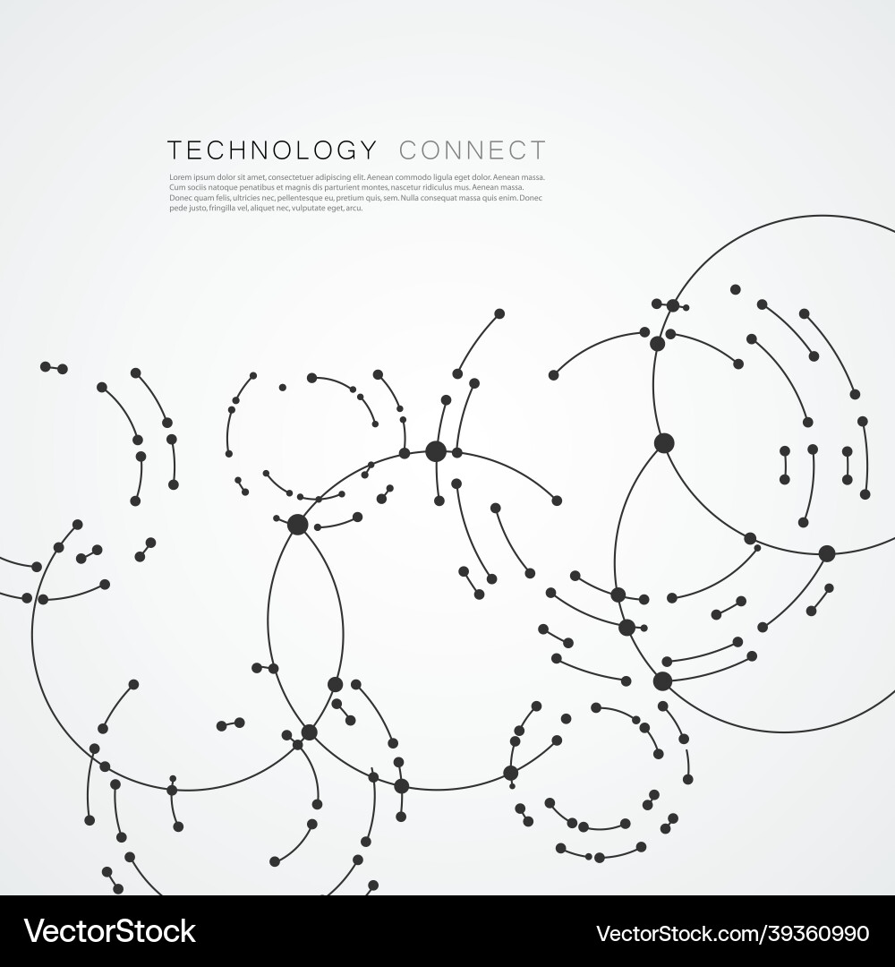 Points connecting circles background Points connecting circles background vector image