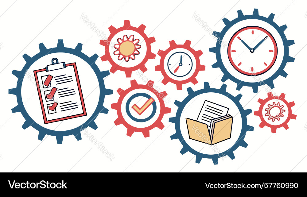 Project management and workflow optimization Vector Image