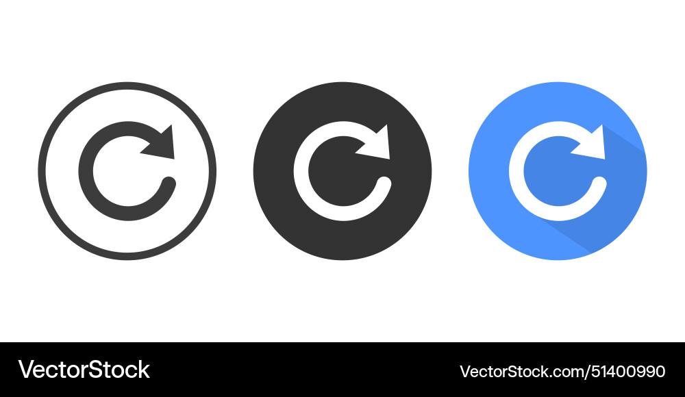 Refresh icon set or redo symbol and reload Refresh icon set or redo symbol and reload vector image