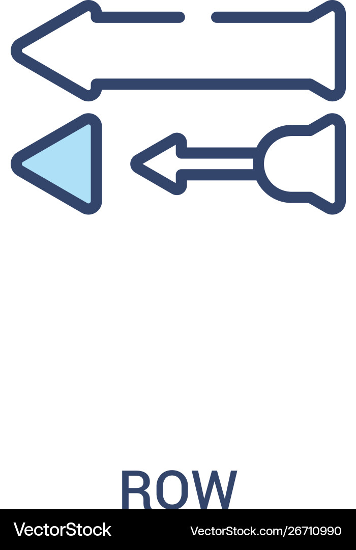Row concept 2 colored icon simple line element Row concept 2 colored icon simple line element vector image
