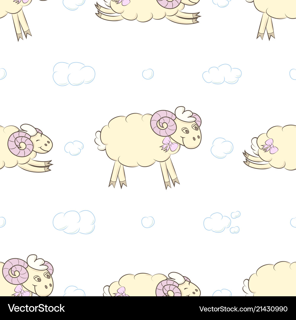 Seamless pattern background with sheep Seamless pattern background with sheep vector image