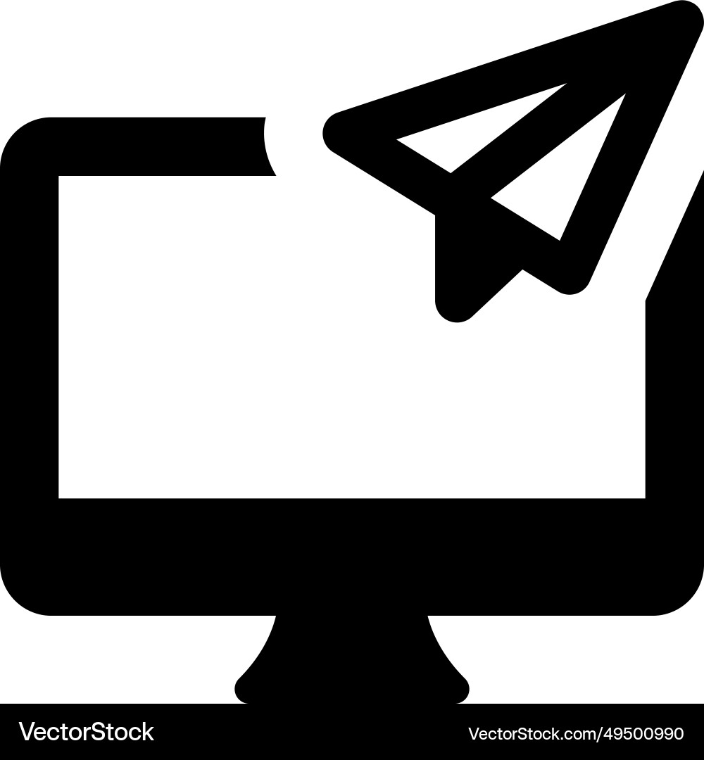 Sending or sharing file data via computer Vector Image