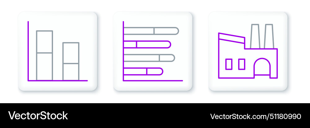 Set line factory graph chart diagram and pie Set line factory graph chart diagram and pie vector image