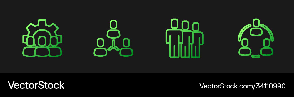 Set line users group project team base Set line users group project team base Vector Image
