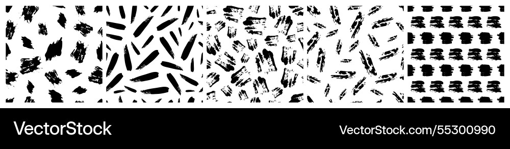 Set of seamless patterns with scribble smears vector image