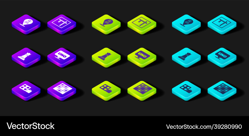 Set toy building block bricks board game Vector Image