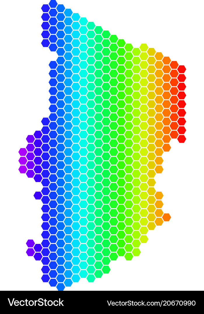 Spectrum hexagon chad map vector image