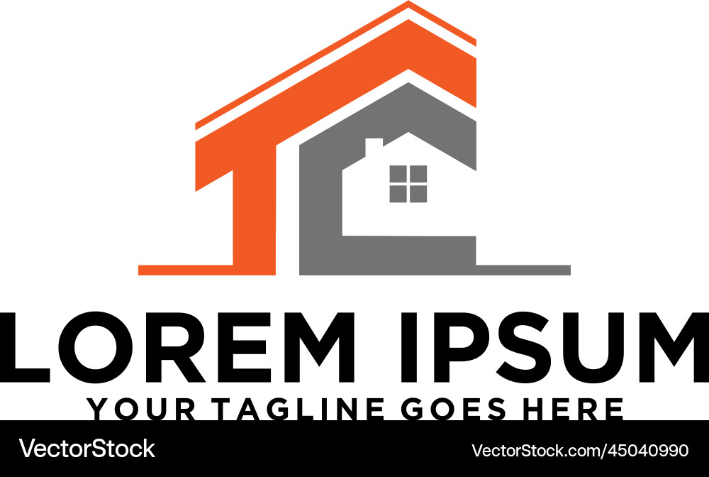 TC Letter House Logo - Repair & Construction Vector Image