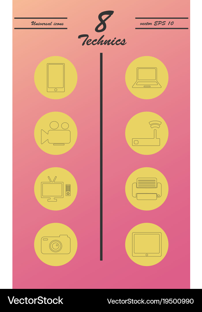 Unique thin line icons set of computer hardware vector image