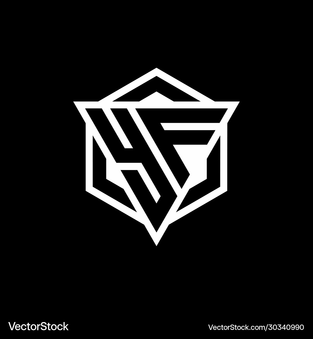 Yf logo monogram with triangle and hexagon shape Vector Image