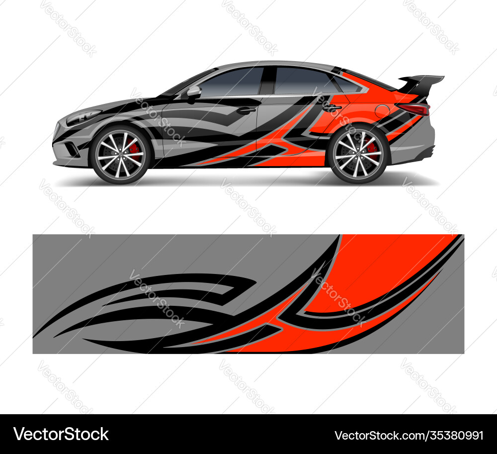 Abstract Racing Car Decal Vector Image