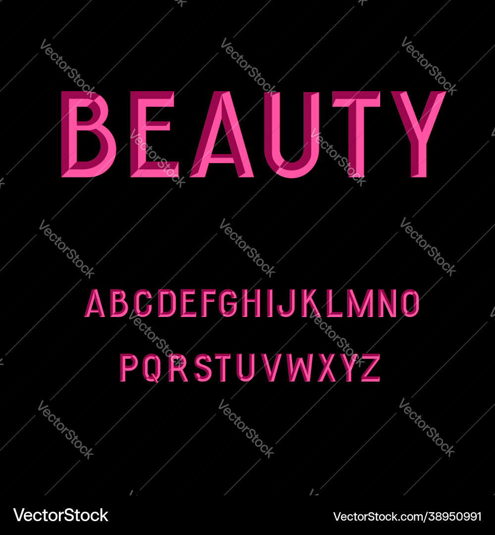 Alphabet letters with 3d effect and inner shadows Vector Image